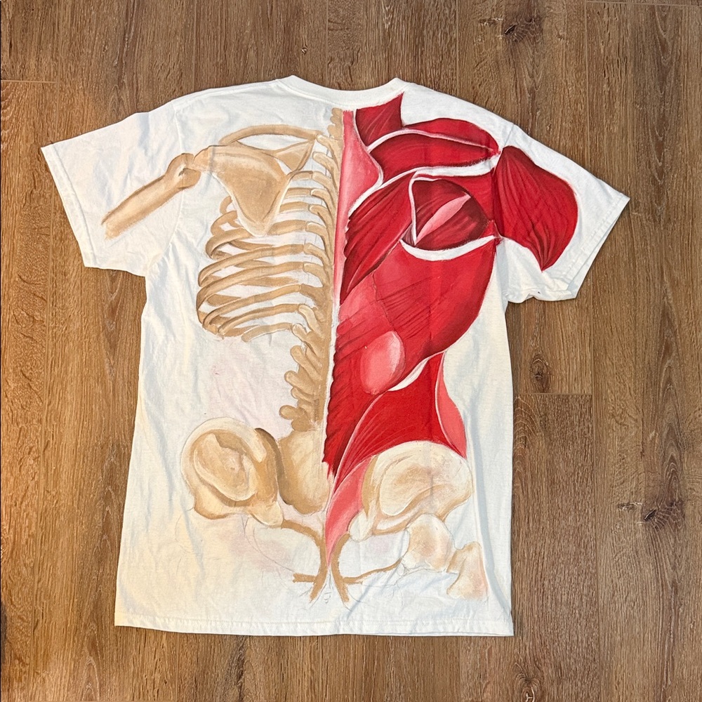 3/$20 OOAK One of a Kind Hand Painted Anatomical T Shirt Medical Field Nurse Dr - Picture 2 of 6